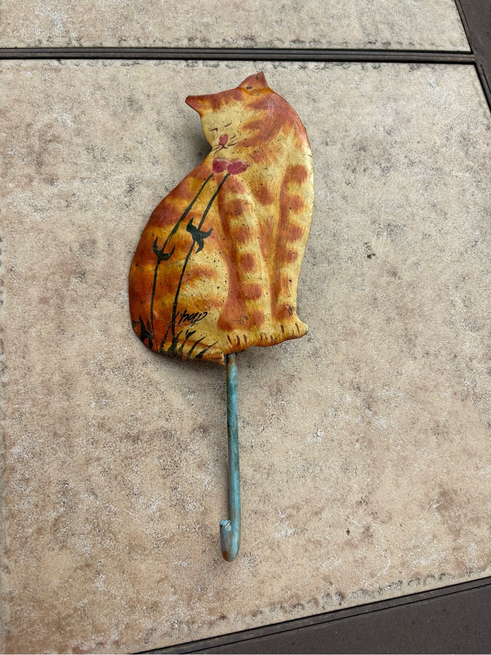 Whimsical Orange Tabby Cat Wall Hook – Decorative Pet-Themed Hook